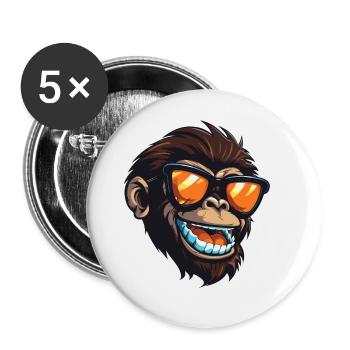 Portrait de tête de rhinocéros cool - Lot de 5 grands badges (56 mm) - blanc - Devant