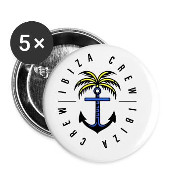 Ibiza Crew Anchor Palm Tree - Buttons large 2.2''/56 mm (5-pack) - white - Front