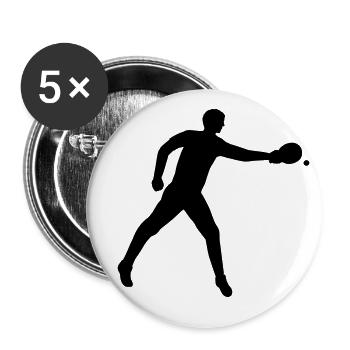 Joueurs de tennis de table - Lot de 5 grands badges (56 mm) - blanc - Devant