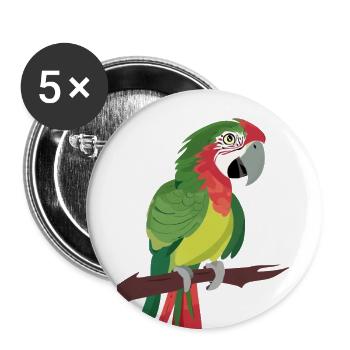 Perroquet - Lot de 5 grands badges (56 mm) - blanc - Devant