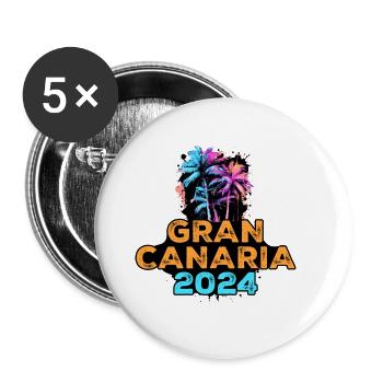 Gran Canaria 2024 Tour - Buttons large 2.2''/56 mm (5-pack) - white - Front
