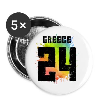 Griechenland 24 Trikot 2024 - Buttons groß 56 mm (5er Pack) - Weiß - Vorne