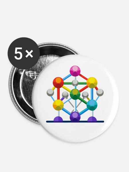 Atomium - Buttons groß 56 mm (5er Pack) - Weiß