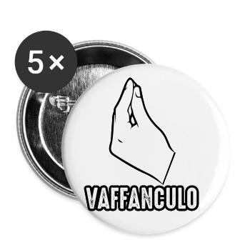 Italy Italian Vaffanculo - Buttons large 2.2''/56 mm (5-pack) - white - Front