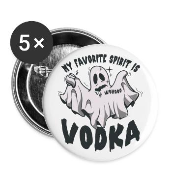 Meine Lieblingsspirituose ist Vodka - Buttons groß 56 mm (5er Pack) - Weiß - Vorne