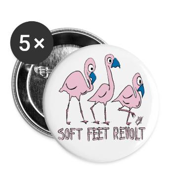 Soft Feet Revolt - Buttons large 2.2''/56 mm (5-pack) - white - Front