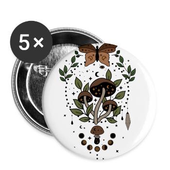 Magical nature mushroom - Buttons large 2.2''/56 mm (5-pack) - white - Front