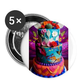 Great cake for celebrating - Buttons large 2.2''/56 mm (5-pack) - white - Front