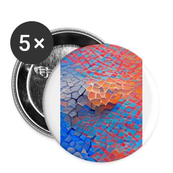Vibrant 3D Pattern with Colorful Brick Like Blocks - Buttons large 2.2''/56 mm (5-pack) - white - Front