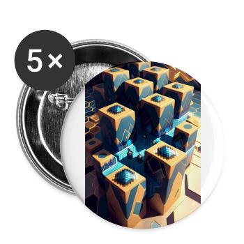 Neon-Abenteuer - Buttons groß 56 mm (5er Pack) - Weiß - Vorne