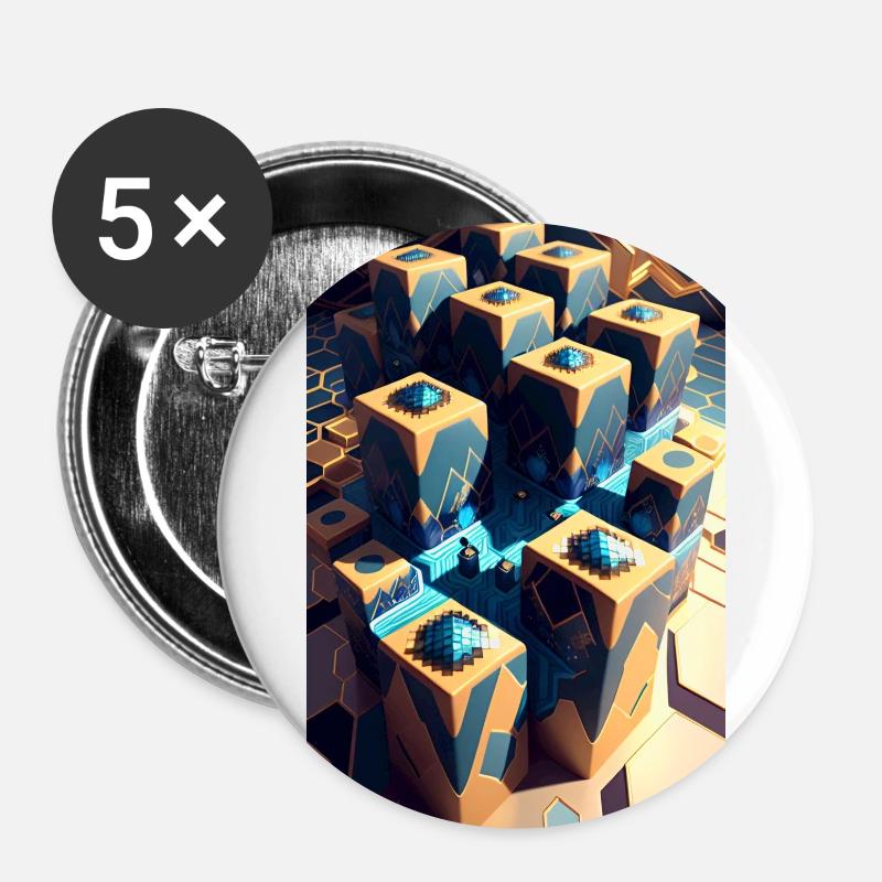 Neon Adventures - Buttons large 2.2''/56 mm (5-pack) - white