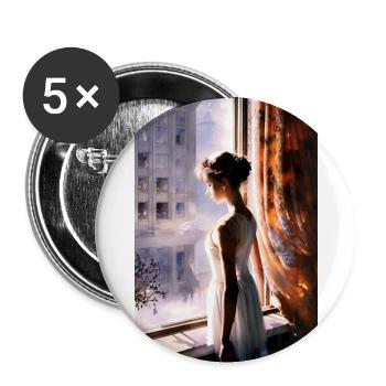 Ballet Girl - Buttons large 2.2''/56 mm (5-pack) - white - Front