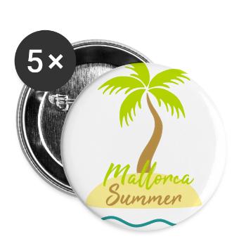 Mallorca summer - Buttons large 2.2''/56 mm (5-pack) - white - Front