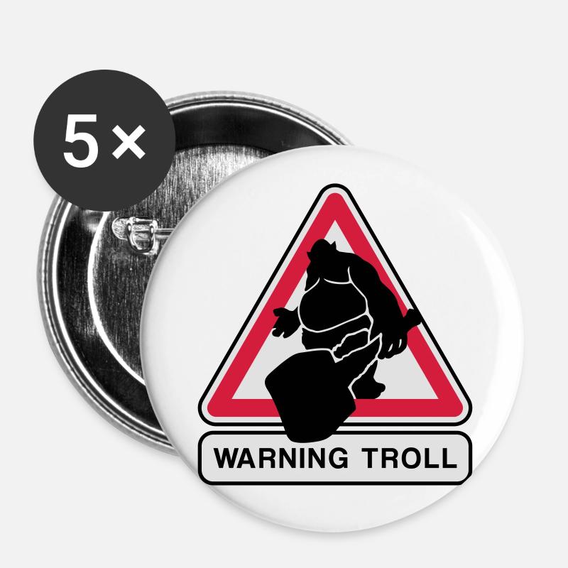 Troll - Buttons large 2.2''/56 mm (5-pack) - white