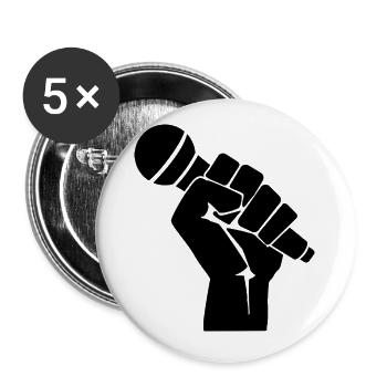 Musik Revolution - Buttons groß 56 mm (5er Pack) - Weiß - Vorne