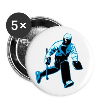 Feldhockey-Torwart - Buttons groß 56 mm (5er Pack) - Weiß - Vorne