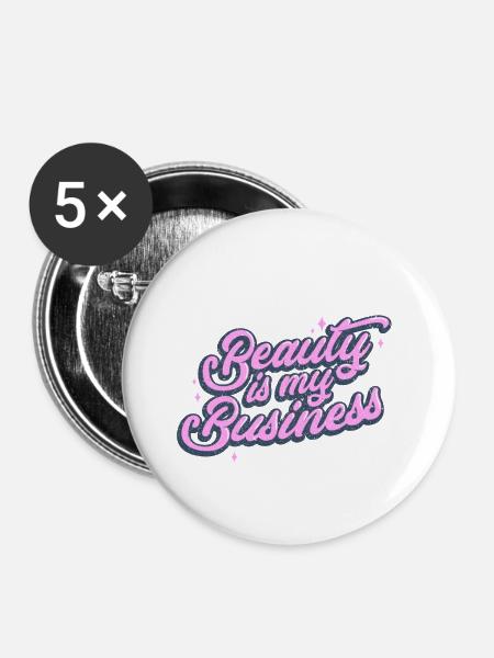 Kosmetikerin Make-Up - Buttons groß 56 mm (5er Pack) - Weiß