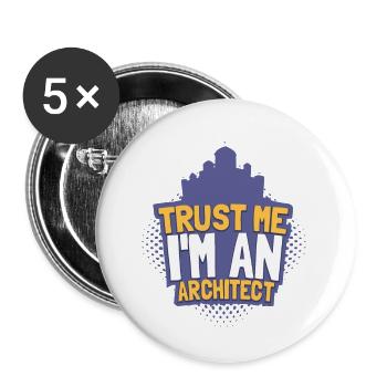 Architekt - Buttons groß 56 mm (5er Pack) - Weiß - Vorne
