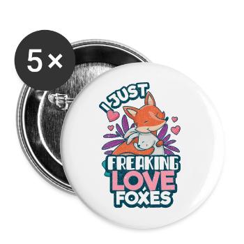 fox - Buttons large 2.2''/56 mm (5-pack) - white - Front