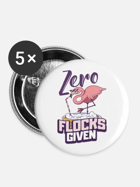 Flamingo - Buttons groß 56 mm (5er Pack) - Weiß