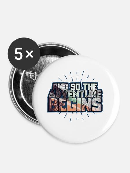 Reise - Buttons groß 56 mm (5er Pack) - Weiß