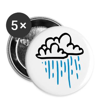 Deux nuages de pluie colorés / deux nuages de pluie - Lot de 5 grands badges (56 mm) - blanc - Devant