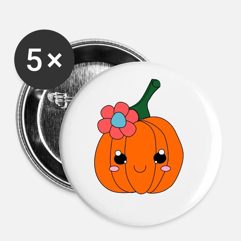 Halloween pumpkin. - Buttons large 2.2''/56 mm (5-pack) - white