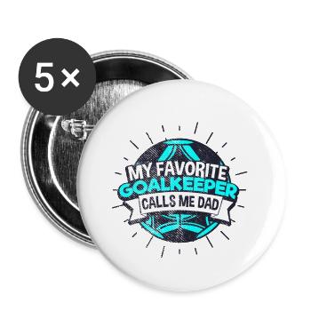 Papa de football gardien - Lot de 5 grands badges (56 mm) - blanc - Devant