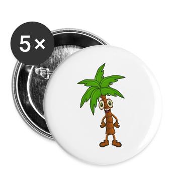 Palme - Buttons groß 56 mm (5er Pack) - Weiß - Vorne
