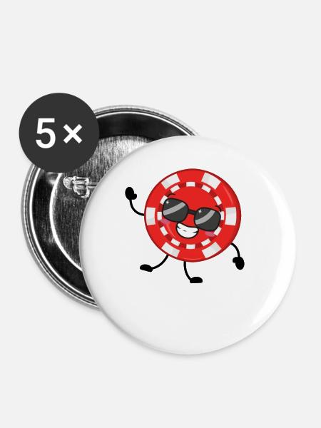 Poker - Buttons groß 56 mm (5er Pack) - Weiß