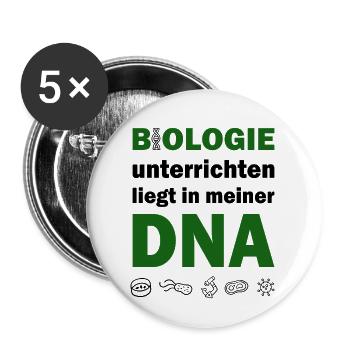Biologie Lehrer DNA Biologe Bio - Buttons groß 56 mm (5er Pack) - Weiß - Vorne