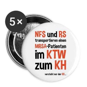 Notfallsanitäter Rettungssanitäter Spruch - Buttons groß 56 mm (5er Pack) - Weiß - Vorne