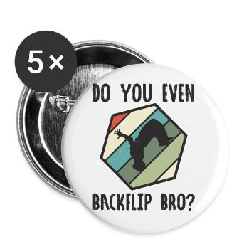 Acrobatics Extreme Sport Parkour Free Running - Buttons large 2.2''/56 mm (5-pack) - white - Front