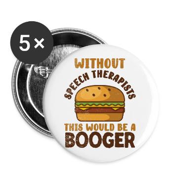 Speech Pathologist Words Speech Language Pathology - Buttons large 2.2''/56 mm (5-pack) - white - Front