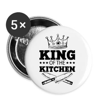 chefkoch king spruch koch - Buttons groß 56 mm (5er Pack) - Weiß - Vorne