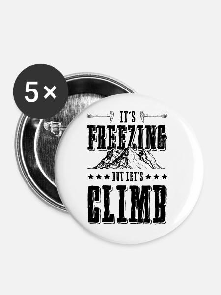 frost berge Eisklettern - Buttons groß 56 mm (5er Pack) - Weiß