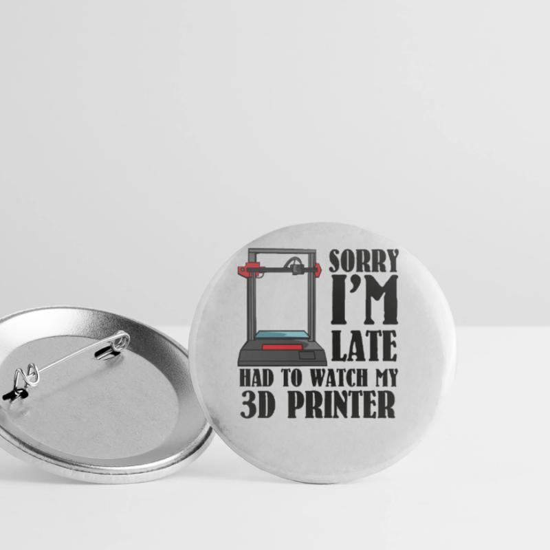 3d Drucker 3Dler 3d Programm Programmierer Buttons groß 56 mm (5er Pack)