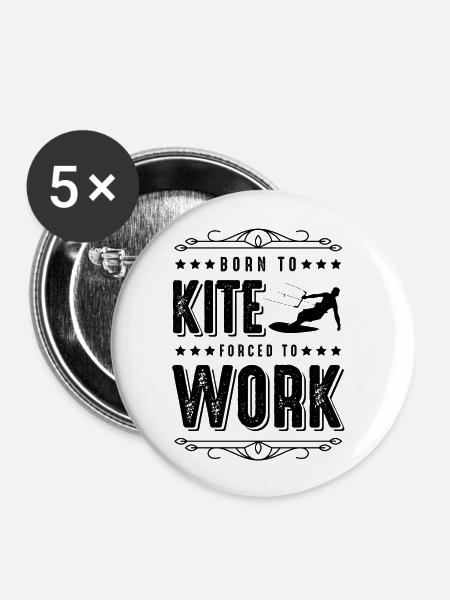 kitesurfing surfer kiteboarding - Buttons groß 56 mm (5er Pack) - Weiß
