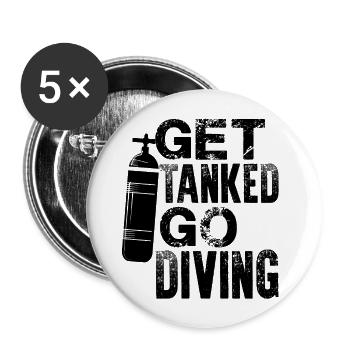 unter wasser tauchen - Buttons groß 56 mm (5er Pack) - Weiß - Vorne
