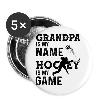 ice hockey ice hockey - Buttons large 2.2''/56 mm (5-pack) - white - Front