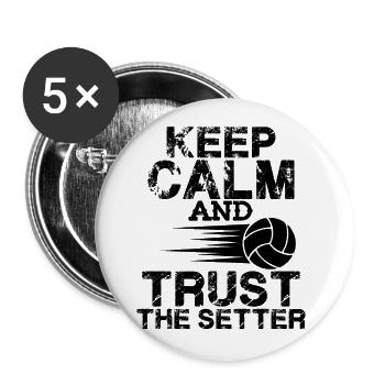 keep calm volleyball - Lot de 5 grands badges (56 mm) - blanc - Devant