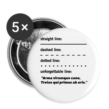 Latein Lateinlehrer Lateinisch - Buttons groß 56 mm (5er Pack) - Weiß - Vorne