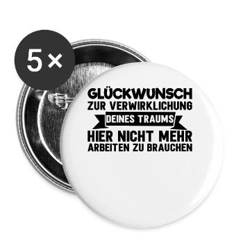 Abschiedsgeschenk Kollegen Jobwechsel - Buttons groß 56 mm (5er Pack) - Weiß - Vorne