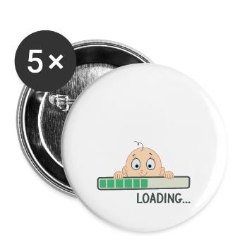 Loading Young pregnancy Expectant mother - Buttons large 2.2''/56 mm (5-pack) - white - Front