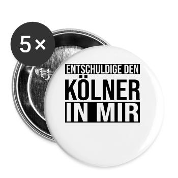 Köln Kölner Kölle Cologne - Buttons groß 56 mm (5er Pack) - Weiß - Vorne