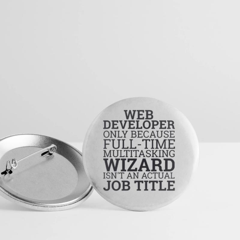 "Web Developer Wizard | Web Developer" Buttons large 2.2''/56 mm (5-pack)