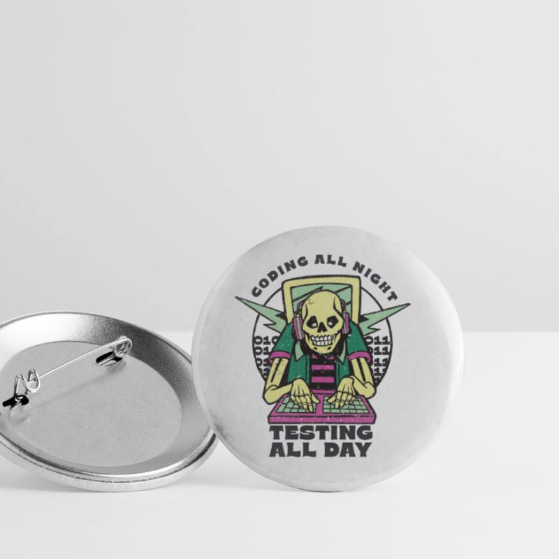 "Coding All Night Programmer | Programmer" Buttons large 2.2''/56 mm (5-pack)
