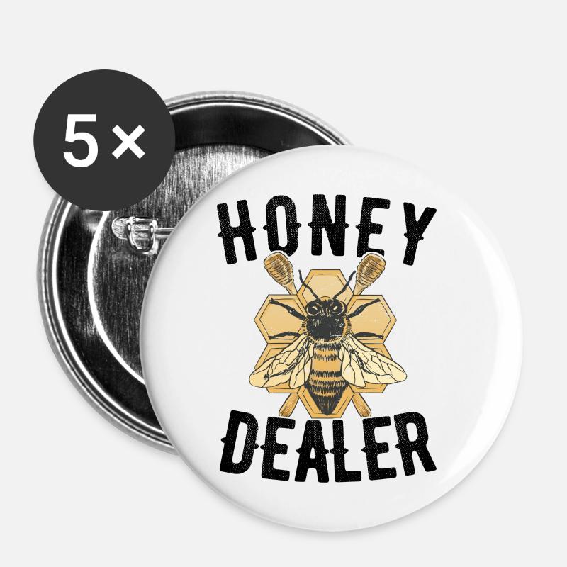 Beekeeper Beekeeper Beekeeper Gift - Buttons large 2.2''/56 mm (5-pack) - white