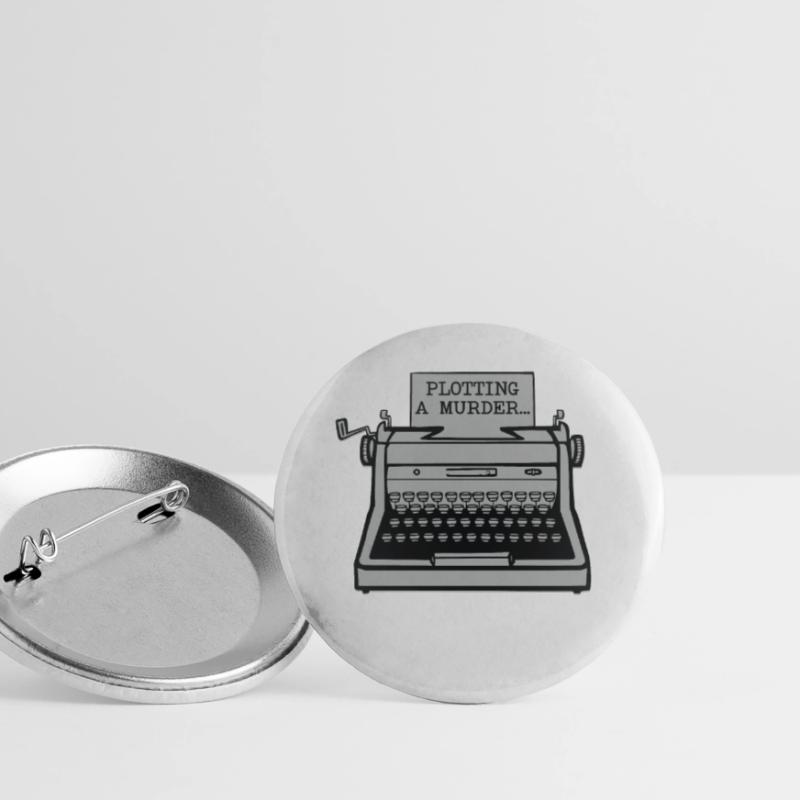 Plotting A Murder Typewriter Author Writer Book Buttons large 2.2''/56 mm (5-pack)