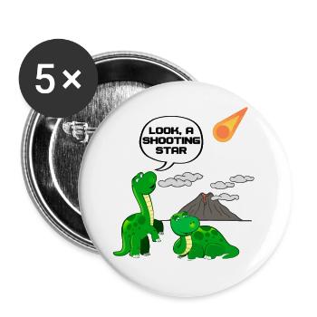 Dinosaurier Dino Urzeit Spaß - Buttons groß 56 mm (5er Pack) - Weiß - Vorne